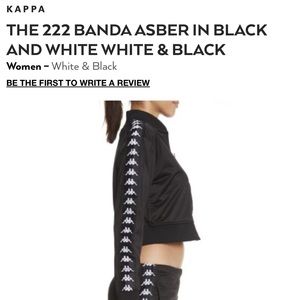 Kappa cropped black and white jacket size small